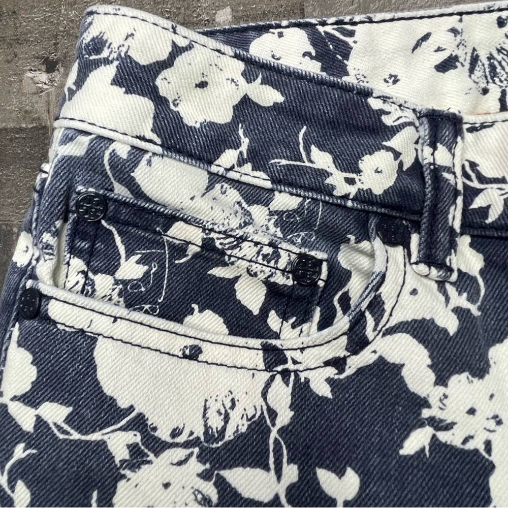 Tory Burch Floral Alexa Cropped Skinny Jeans size 28 - Picture 12 of 14